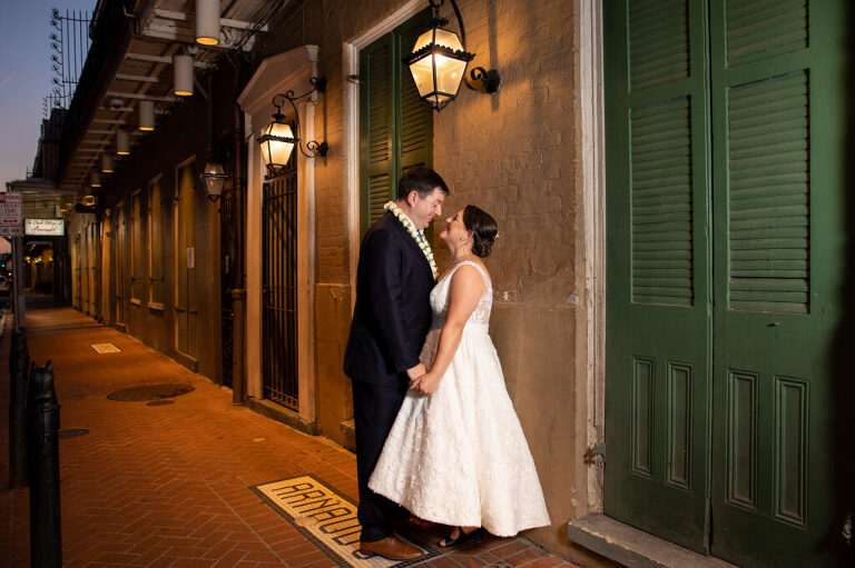 French Quarter Wedding, New Orleans wedding, bride, groom, Arnaud's