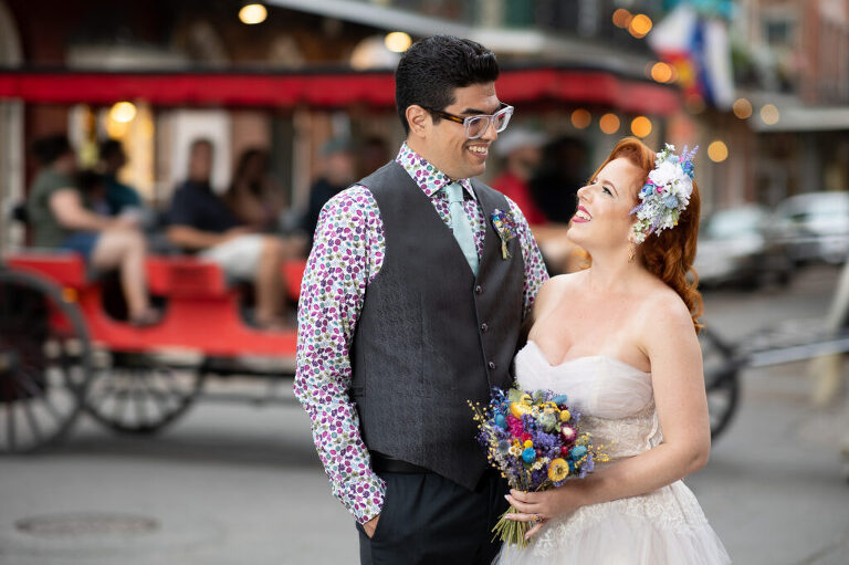 Destination wedding in the French Quarter of New Orleans.